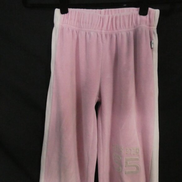 BONGO | medium | Pink Velour Sweatpants | Side White Stripes | 4 Grey Star Back - Picture 6 of 16
